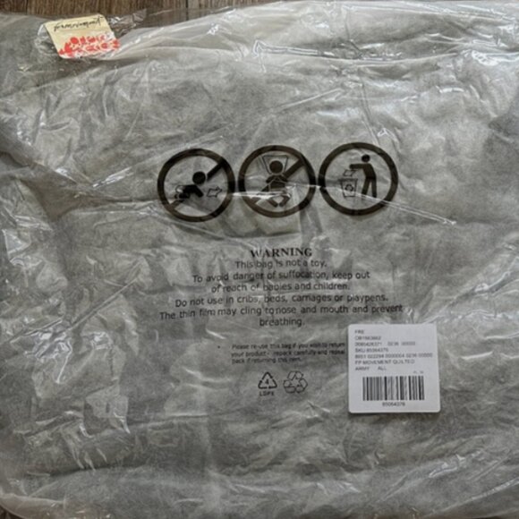 Free People FP Movement Quilted Carryall Army Green - Factory Sealed - Picture 8 of 9